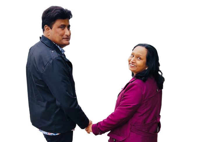 Rev. Jonah Ravinder, Senior Pastor of UEC Telugu Church, with his wife Sister Sandhya Rani Manthri